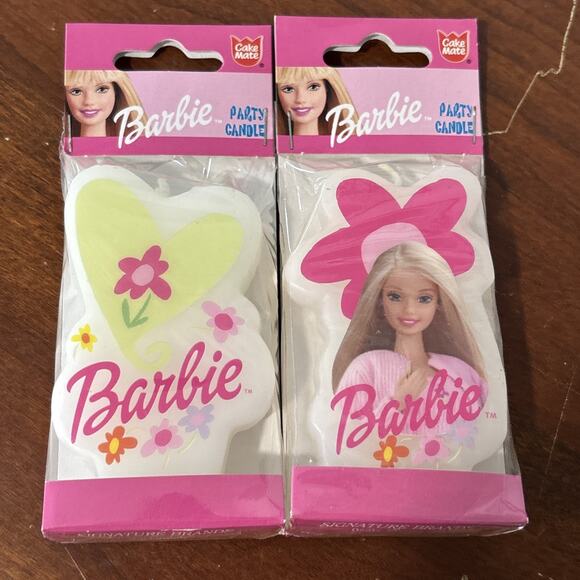 Vintage 1999 Cake Mate Mattel Barbie Birthday Party Cake Candles Flower NOS NEW - Picture 3 of 6